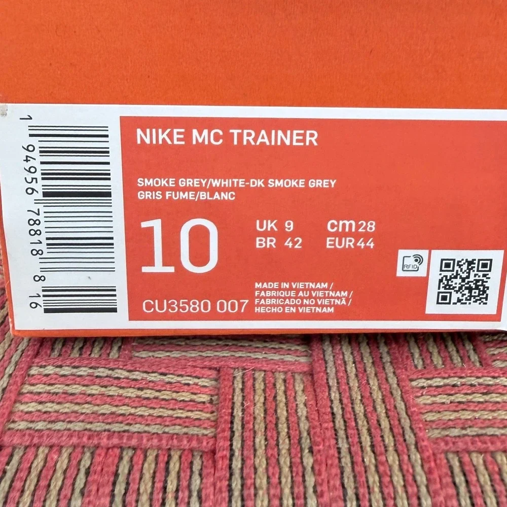 Nike MC Trainer Smoke Grey White Men's 10 Training Shoes NIB CU3580-007